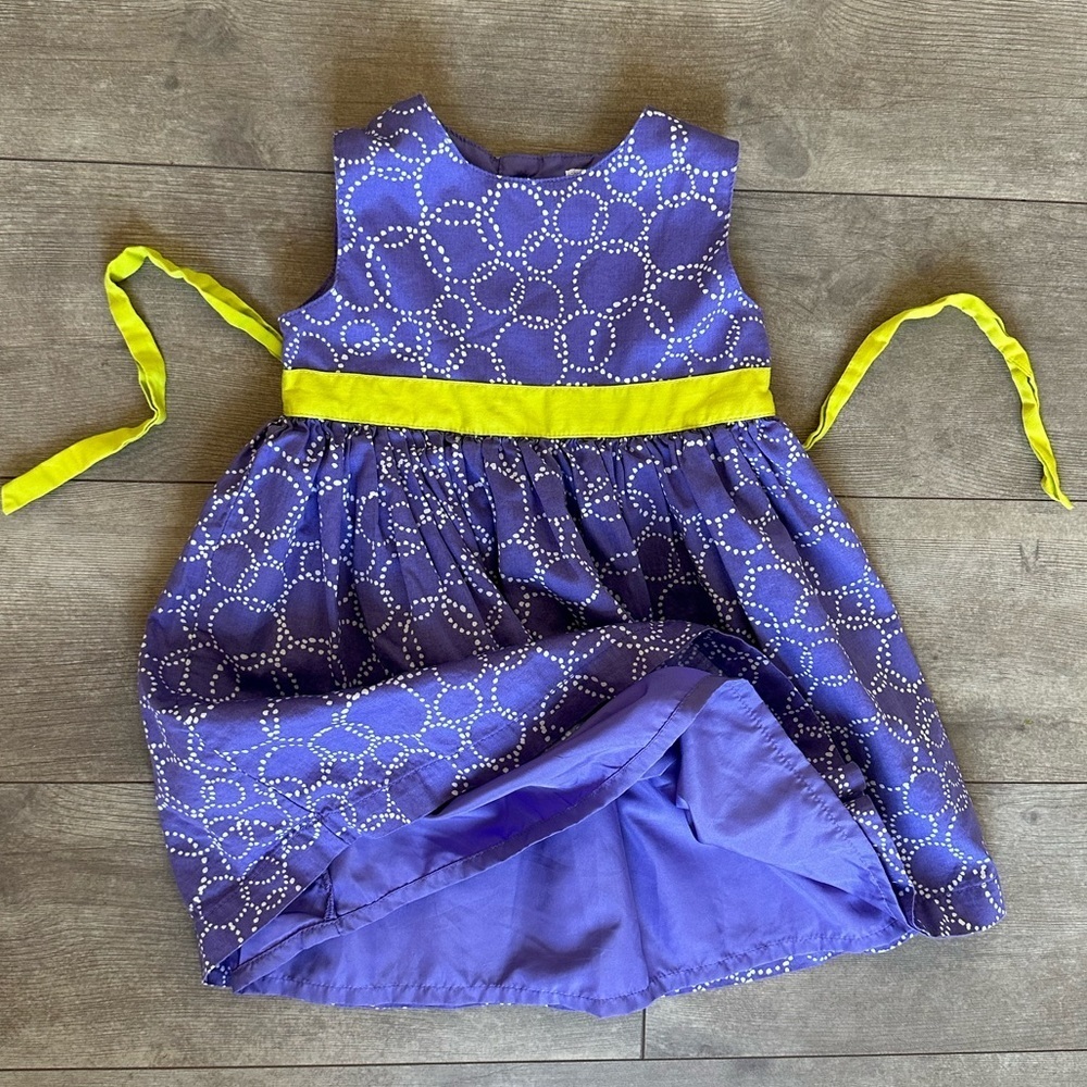 Carter’s 24 Month Baby Girl Formal Sleeveless Purple dress White & Yellow accent